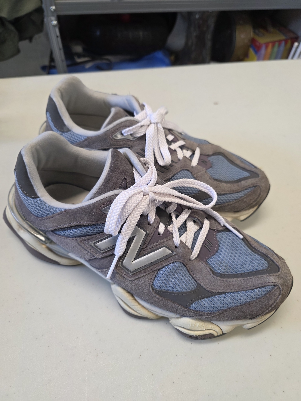 New Balance 9060 Women's Grey & Blue Running Sneakers